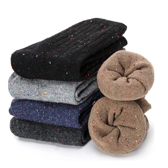 Speckled Ribbed Merino Wool Blend Socks - Picture 3 of 6